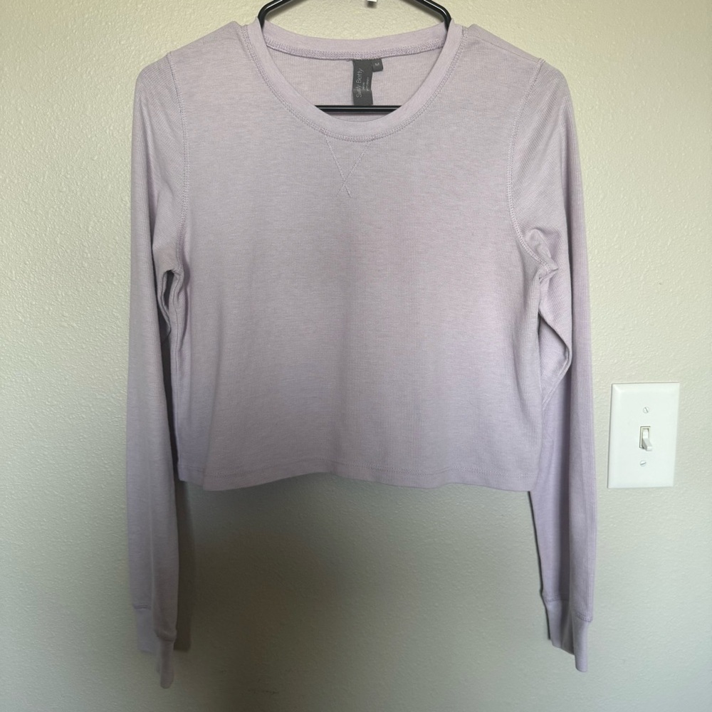 Sweaty Betty Cropped Light Purple Long Sleeve Top Size Medium